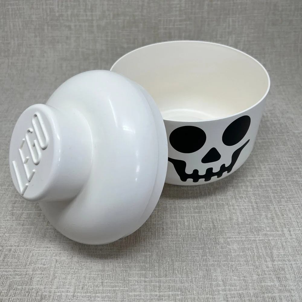 Large LEGO Skeleton Head White Plastic Brick Storage Container 11